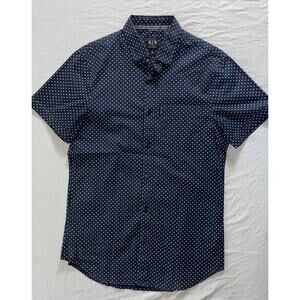 Armani Exchange AX Slim Fit Women's Short Sleeve Button Front Top, Blouse. S.